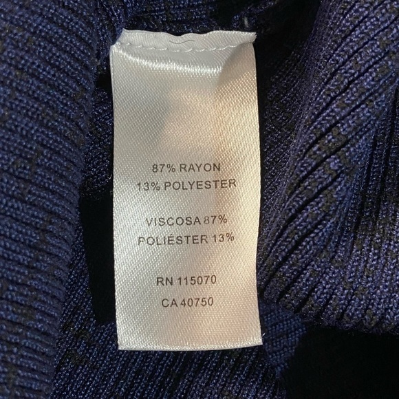 Navy Blend Classic Nina Leonard Sweater Dress with Flare Sleeves NWOT - Picture 7 of 7